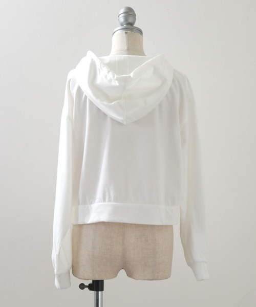 Cheek（チーク）の「クロップドZIPパーカー（パーカー・レディース・オフホワイト/ブラック・MEDIUM）」の15枚目の写真