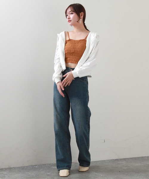 Cheek（チーク）の「クロップドZIPパーカー（パーカー・レディース・オフホワイト/ブラック・MEDIUM）」の7枚目の写真