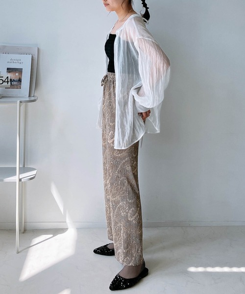 AS KNOW AS plus（アズノゥアズプラス）の「◎カットOK!! プリーツパンツ（その他パンツ・レディース・モカ/グレイッシュベージュ/ブラック系/ブラウン系/ブルー系/ピンク系/ブラック/アイボリー系/グレー系/ブラック系1/アイボリー系1/グレー系1・FREE）」の5枚目の写真