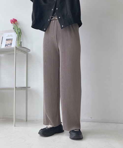 AS KNOW AS plus（アズノゥアズプラス）の「◎カットOK!! プリーツパンツ（その他パンツ・レディース・モカ/グレイッシュベージュ/ブラック系/ブラウン系/ブルー系/ピンク系/ブラック/アイボリー系/グレー系/ブラック系1/アイボリー系1/グレー系1・FREE）」の14枚目の写真