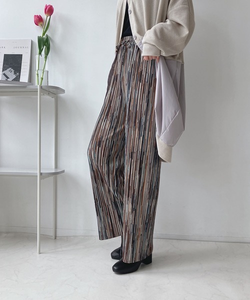 AS KNOW AS plus（アズノゥアズプラス）の「◎カットOK!! プリーツパンツ（その他パンツ・レディース・モカ/グレイッシュベージュ/ブラック系/ブラウン系/ブルー系/ピンク系/ブラック/アイボリー系/グレー系/ブラック系1/アイボリー系1/グレー系1・FREE）」の20枚目の写真