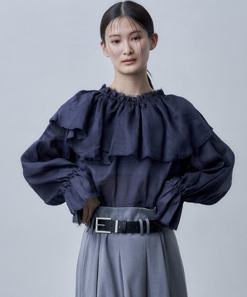 Firsthand（ファーストハンド）の「Firsthand/ファーストハンド マルチウェイラミーオフショルブラウス（シャツ/ブラウス・レディース・グリーン/ネイビー/オフホワイト・FREE）」の3枚目の写真