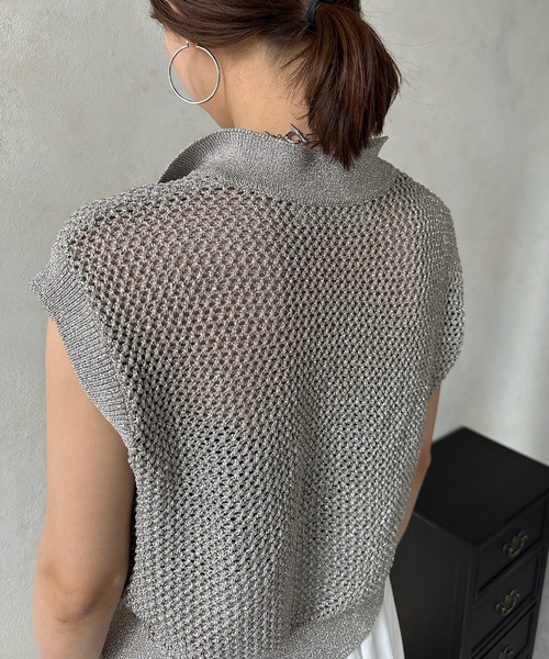 2024ss DOUDOU 【WEB限定】 メタリックスキッパーニットベスト 2024ss DOUDOU 【WEB限定】 メタリックスキッパーニットベスト