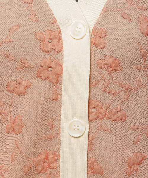 niko and...(ニコアンド)の「シアーフラワージャガードカーディガン(カーディガン/ボレロ・レディース・ブラック/オレンジ/ライトグリーン・FREE)」の7枚目の写真