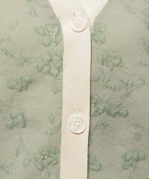 niko and...(ニコアンド)の「シアーフラワージャガードカーディガン(カーディガン/ボレロ・レディース・ブラック/オレンジ/ライトグリーン・FREE)」の8枚目の写真