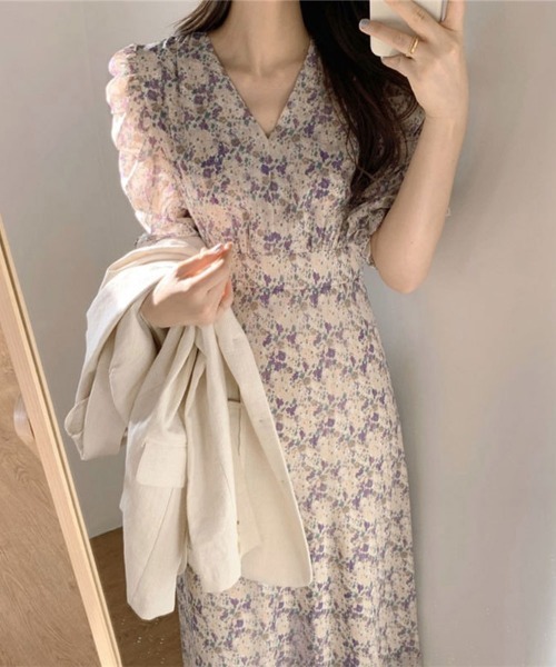 チップ⟡.·*.交渉中でも購入OKNEMIKA 花柄 半袖ワンピース 楽天市場】花柄 ワンピース レディース 半袖 柄ワンピ 柄 送料