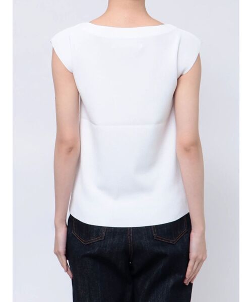 LAGUNAMOON(ラグナムーン)の「ミニマルボートネックニットプルオーバー(ニット/セーター・レディース・ホワイト/ブラック/オレンジ・FREE)」の7枚目の写真