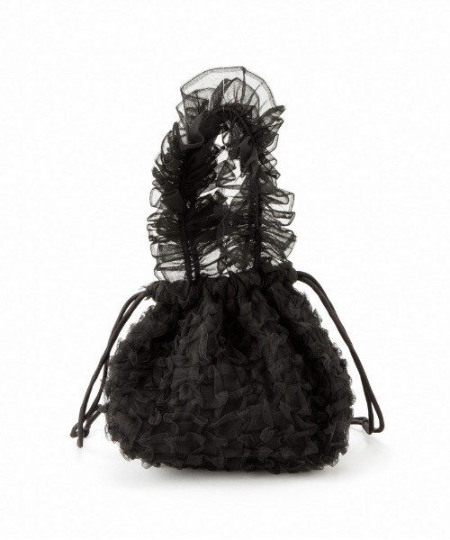 HEY!MrsROSE（ヘイミセスローズ）の「HEY! Mrs ROSE(ヘイ！ミセスローズ)Tulle Smocking BAG（ハンドバッグ・レディース・ピンク/ブラック・FREE）」の18枚目の写真