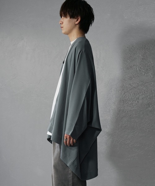 MinoriTY（マイノリティ）の「【MinoriTY】オーバーサイズビッグポンチョ カーディガン メンズ ビッグシルエット ルーズフィット 秋服 夏服（カーディガン/ボレロ・メンズ・ブルー/ブラック・S/M/L）」の11枚目の写真