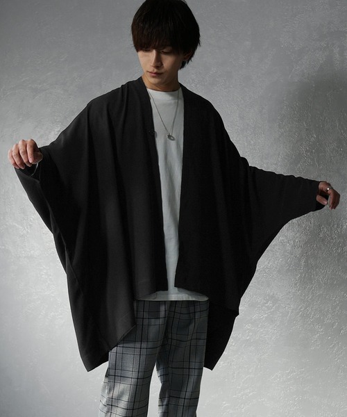 MinoriTY（マイノリティ）の「【MinoriTY】オーバーサイズビッグポンチョ カーディガン メンズ ビッグシルエット ルーズフィット 秋服 夏服（カーディガン/ボレロ・メンズ・ブルー/ブラック・S/M/L）」の15枚目の写真