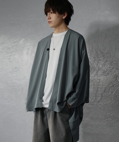 MinoriTY（マイノリティ）の「【MinoriTY】オーバーサイズビッグポンチョ カーディガン メンズ ビッグシルエット ルーズフィット 秋服 夏服（カーディガン/ボレロ・メンズ・ブルー/ブラック・S/M/L）」の6枚目の写真