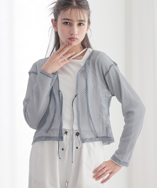 BISKEE(ビスキー)の「【セットアイテム】 リボンメッシュカーディガン×スクエアネックカットソー(140cm~160cm)(Tシャツ/カットソー・キッズ・サックスブルー/ブラック・140cm/150cm/160cm)」の18枚目の写真