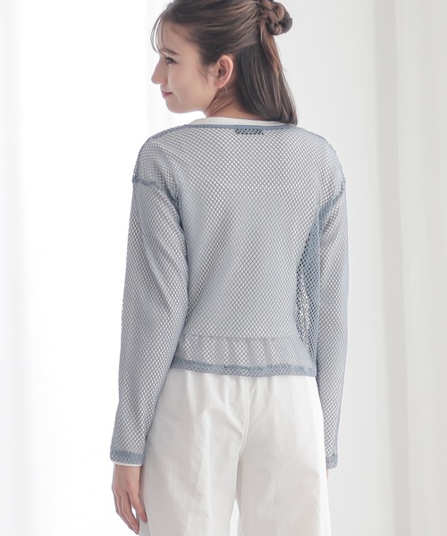 BISKEE(ビスキー)の「【セットアイテム】 リボンメッシュカーディガン×スクエアネックカットソー(140cm~160cm)(Tシャツ/カットソー・キッズ・サックスブルー/ブラック・140cm/150cm/160cm)」の15枚目の写真