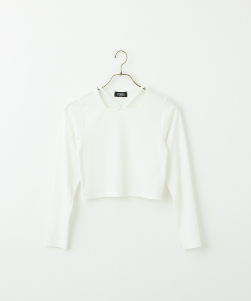 BISKEE(ビスキー)の「【セットアイテム】 リボンメッシュカーディガン×スクエアネックカットソー(140cm~160cm)(Tシャツ/カットソー・キッズ・サックスブルー/ブラック・140cm/150cm/160cm)」の8枚目の写真