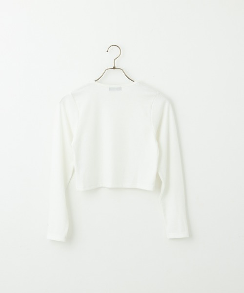 BISKEE(ビスキー)の「【セットアイテム】 リボンメッシュカーディガン×スクエアネックカットソー(140cm~160cm)(Tシャツ/カットソー・キッズ・サックスブルー/ブラック・140cm/150cm/160cm)」の7枚目の写真