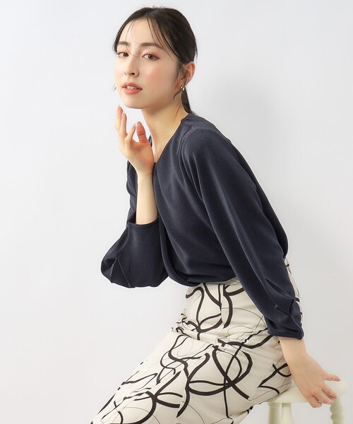 index（インデックス）の「◆アシメタックプルオーバー【洗濯機洗い可】（Tシャツ/カットソー・レディース・ライトイエロー系/ナチュラル/オフホワイト/ネイビー・36/42/38/40）」の4枚目の写真