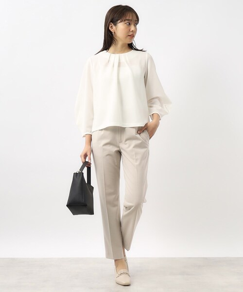 index（インデックス）の「◆アシメタックプルオーバー【洗濯機洗い可】（Tシャツ/カットソー・レディース・ライトイエロー系/ナチュラル/オフホワイト/ネイビー・36/42/38/40）」の11枚目の写真