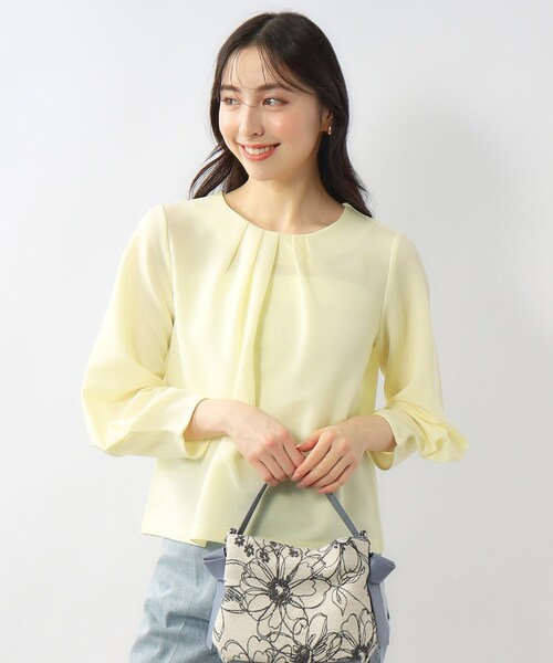 index（インデックス）の「◆アシメタックプルオーバー【洗濯機洗い可】（Tシャツ/カットソー・レディース・ライトイエロー系/ナチュラル/オフホワイト/ネイビー・36/42/38/40）」の5枚目の写真