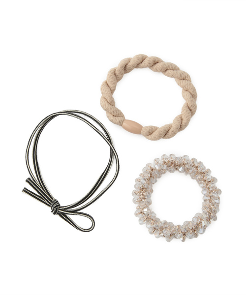 ROPE' PICNIC（ロペピクニック）の「ボリュームビーズポニーセット（ヘアゴム・レディース・ブラック/ピンク/キナリ・FREE）」の5枚目の写真