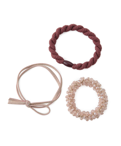 ROPE' PICNIC（ロペピクニック）の「ボリュームビーズポニーセット（ヘアゴム・レディース・ブラック/ピンク/キナリ・FREE）」の6枚目の写真