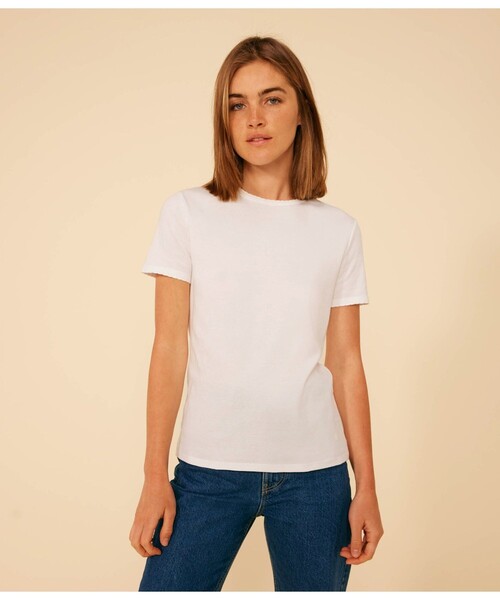 PETIT BATEAU(プチバトー)の「ポワンココットクルーネック半袖Tシャツ(Tシャツ/カットソー・レディース・ブラック/グレー/ブルー/ライトグリーン/ホワイト・XX-SMALL/X-SMALL/SMALL/MEDIUM/LARGE)」の8枚目の写真