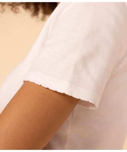 PETIT BATEAU(プチバトー)の「ポワンココットクルーネック半袖Tシャツ(Tシャツ/カットソー・レディース・ブラック/グレー/ブルー/ライトグリーン/ホワイト・XX-SMALL/X-SMALL/SMALL/MEDIUM/LARGE)」の11枚目の写真