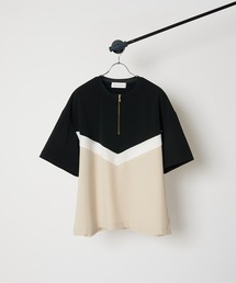 CULLNI | 【CULLNI / クル二】24SS exclusive ハーフZIPバイカラーs/sプルオーバー(Tシャツ/カットソー)