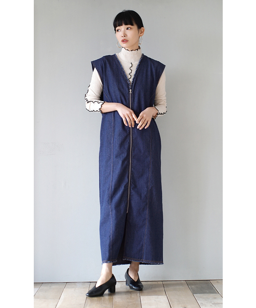 MIMIMEMETE(ミミメメット)の「バイカラーメロウ リブタートルカットソー(Tシャツ/カットソー・レディース・アイボリー/ブルー/チャコール/グリーン・L/M)」の17枚目の写真