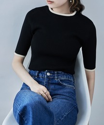 etoll. | リンガーネックリブニット(ニット/セーター)