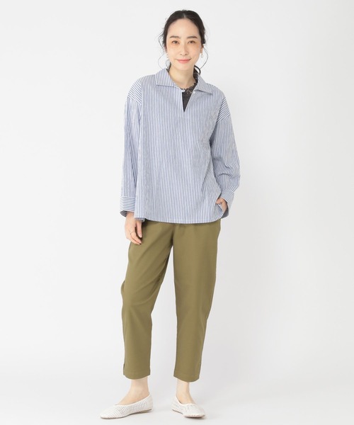 studio CLIP（スタディオクリップ）の「スキッパーオーバーシャツ（シャツ/ブラウス・レディース・その他1/オフホワイト/サックスブルー/イエロー・FREE）」の5枚目の写真