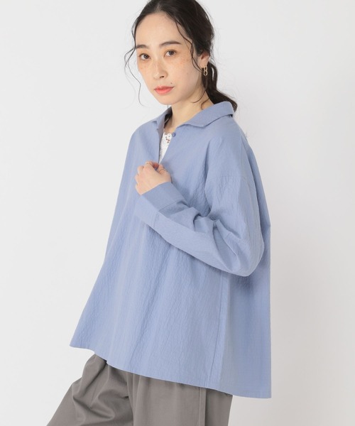 studio CLIP（スタディオクリップ）の「スキッパーオーバーシャツ（シャツ/ブラウス・レディース・その他1/オフホワイト/サックスブルー/イエロー・FREE）」の12枚目の写真