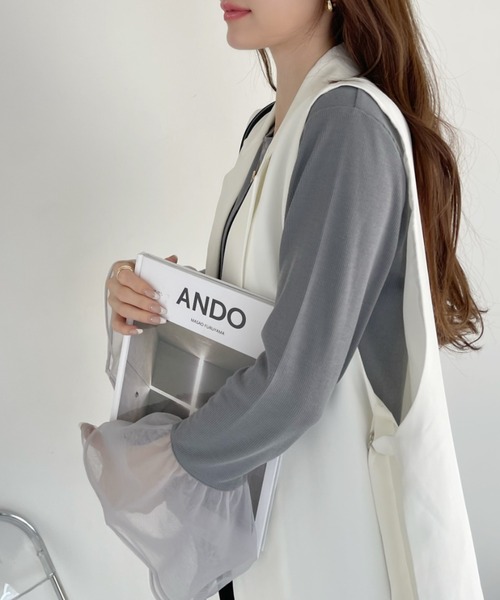Ada.(エイダ)の「チュール ティアード フリル レイヤード カットソー(Tシャツ/カットソー・レディース・グレー/オフホワイト/ブラック・FREE)」の15枚目の写真