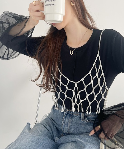 Ada.(エイダ)の「チュール ティアード フリル レイヤード カットソー(Tシャツ/カットソー・レディース・グレー/オフホワイト/ブラック・FREE)」の17枚目の写真