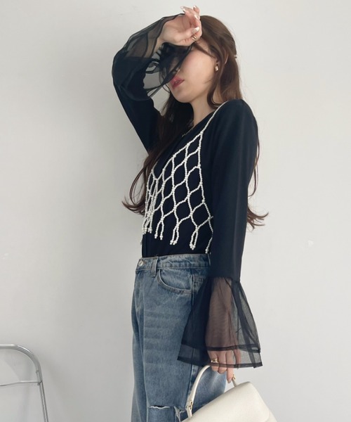 Ada.(エイダ)の「チュール ティアード フリル レイヤード カットソー(Tシャツ/カットソー・レディース・グレー/オフホワイト/ブラック・FREE)」の19枚目の写真