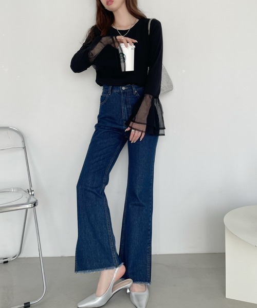 Ada.(エイダ)の「チュール ティアード フリル レイヤード カットソー(Tシャツ/カットソー・レディース・グレー/オフホワイト/ブラック・FREE)」の20枚目の写真