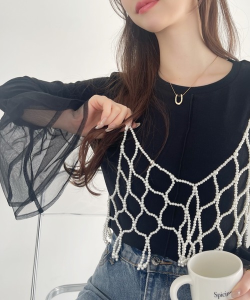 Ada.(エイダ)の「チュール ティアード フリル レイヤード カットソー(Tシャツ/カットソー・レディース・グレー/オフホワイト/ブラック・FREE)」の21枚目の写真
