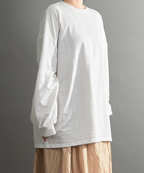 almo(アルモ)の「【emaan】ロングスリーブTシャツ ビック シルエット(Tシャツ/カットソー・レディース・グレー/ブラック/ベージュ/ブラウン/ホワイト・FREE)」の11枚目の写真