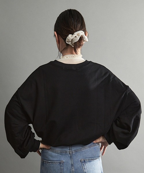 almo(アルモ)の「【emaan】ロングスリーブTシャツ ビック シルエット(Tシャツ/カットソー・レディース・グレー/ブラック/ベージュ/ブラウン/ホワイト・FREE)」の17枚目の写真