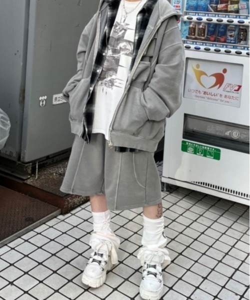 韓国 ファッション トレンド ストリート ハーフパンツ 2色 XU（エックスユー）の「ストリートファッション XU エックスユー