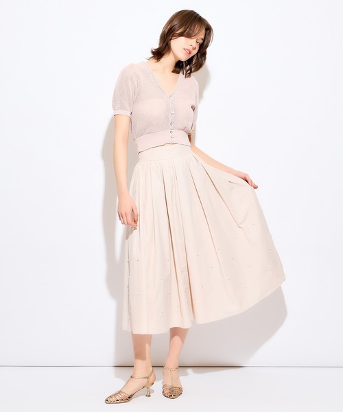 DEICY(デイシー)の「ラメショートスリーブカーディガン(カーディガン/ボレロ・レディース・ピンク/ベージュ系その他・FREE)」の7枚目の写真