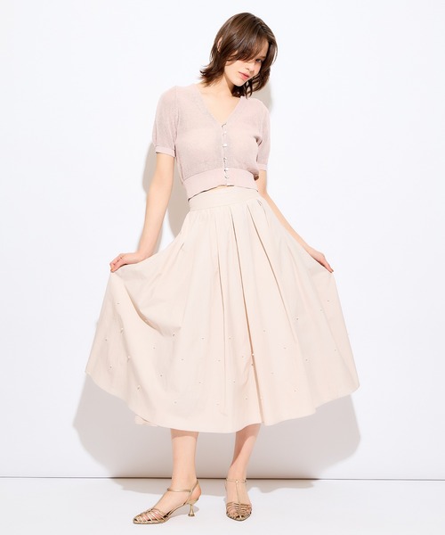 DEICY(デイシー)の「ラメショートスリーブカーディガン(カーディガン/ボレロ・レディース・ピンク/ベージュ系その他・FREE)」の5枚目の写真