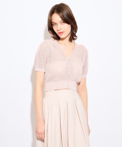 DEICY(デイシー)の「ラメショートスリーブカーディガン(カーディガン/ボレロ・レディース・ピンク/ベージュ系その他・FREE)」の9枚目の写真