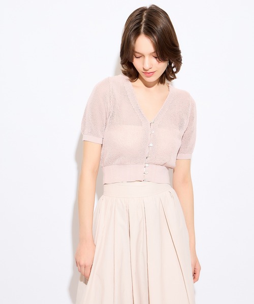 DEICY(デイシー)の「ラメショートスリーブカーディガン(カーディガン/ボレロ・レディース・ピンク/ベージュ系その他・FREE)」の8枚目の写真