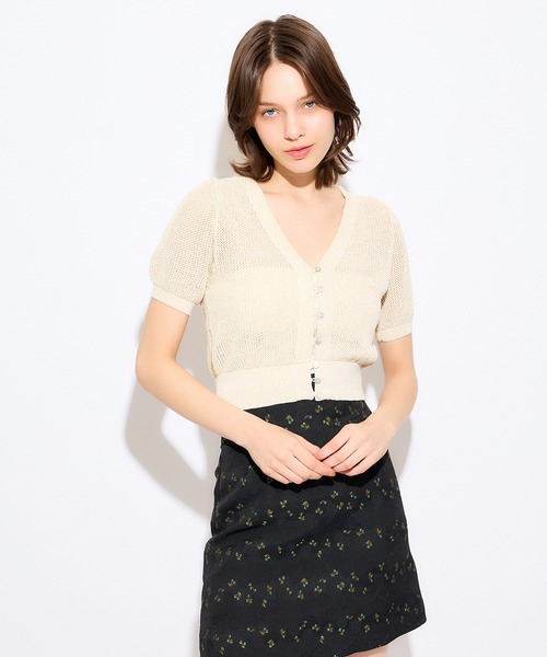 DEICY(デイシー)の「ラメショートスリーブカーディガン(カーディガン/ボレロ・レディース・ピンク/ベージュ系その他・FREE)」の12枚目の写真