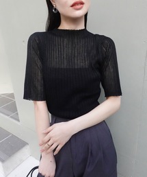 CORNERS | ラメシアーハイネック半袖ニット(ニット/セーター)