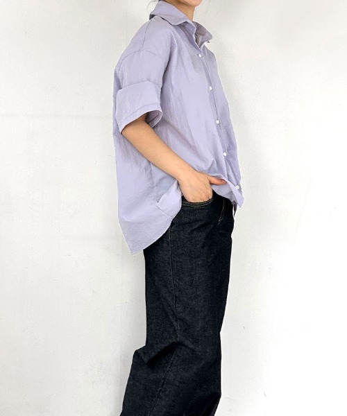 VIVID LADY(ビビッドレディー)の「シャツブラウス レディース 夏(シャツ/ブラウス・レディース・クリーム/パープル/ブラック/アイボリー・FREE)」の9枚目の写真