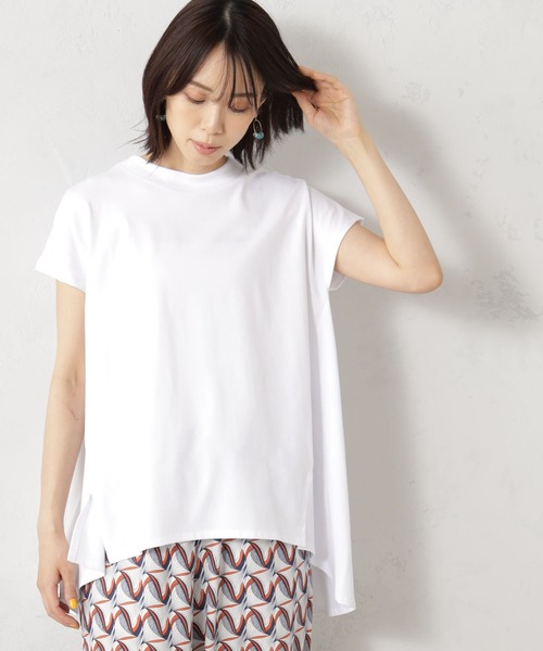 FOUND GOOD(ファウンドグッド)の「ハイネックフレンチTシャツ(Tシャツ/カットソー・レディース・ホワイト系5/グレー系/ブラック/ブルー系5/ベージュ/レッド系8・M/S/L)」の2枚目の写真