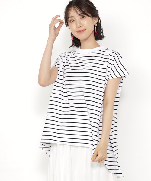 FOUND GOOD(ファウンドグッド)の「ハイネックフレンチTシャツ(Tシャツ/カットソー・レディース・ホワイト系5/グレー系/ブラック/ブルー系5/ベージュ/レッド系8・M/S/L)」の19枚目の写真