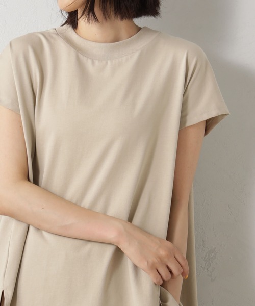 FOUND GOOD(ファウンドグッド)の「ハイネックフレンチTシャツ(Tシャツ/カットソー・レディース・ホワイト系5/グレー系/ブラック/ブルー系5/ベージュ/レッド系8・M/S/L)」の13枚目の写真