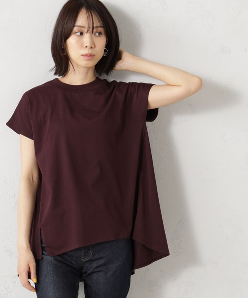 FOUND GOOD(ファウンドグッド)の「ハイネックフレンチTシャツ(Tシャツ/カットソー・レディース・ホワイト系5/グレー系/ブラック/ブルー系5/ベージュ/レッド系8・M/S/L)」の8枚目の写真
